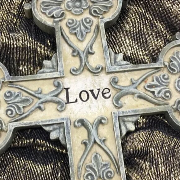 Green Celtic “Love” Decorative Wall Cross - Picture 2 of 6